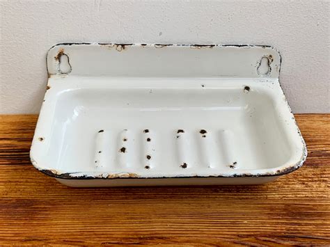 vintage enamel soap dish products for sale 